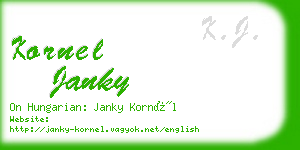 kornel janky business card